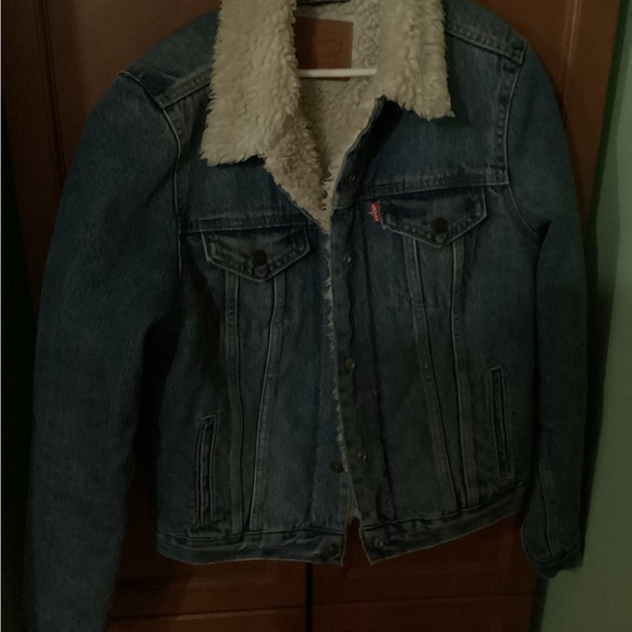 levi strauss original riveted jean jacket may 201873 sherpa lined m - Picture 2 of 11